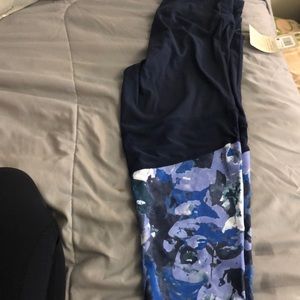 Womens blue printed leggings